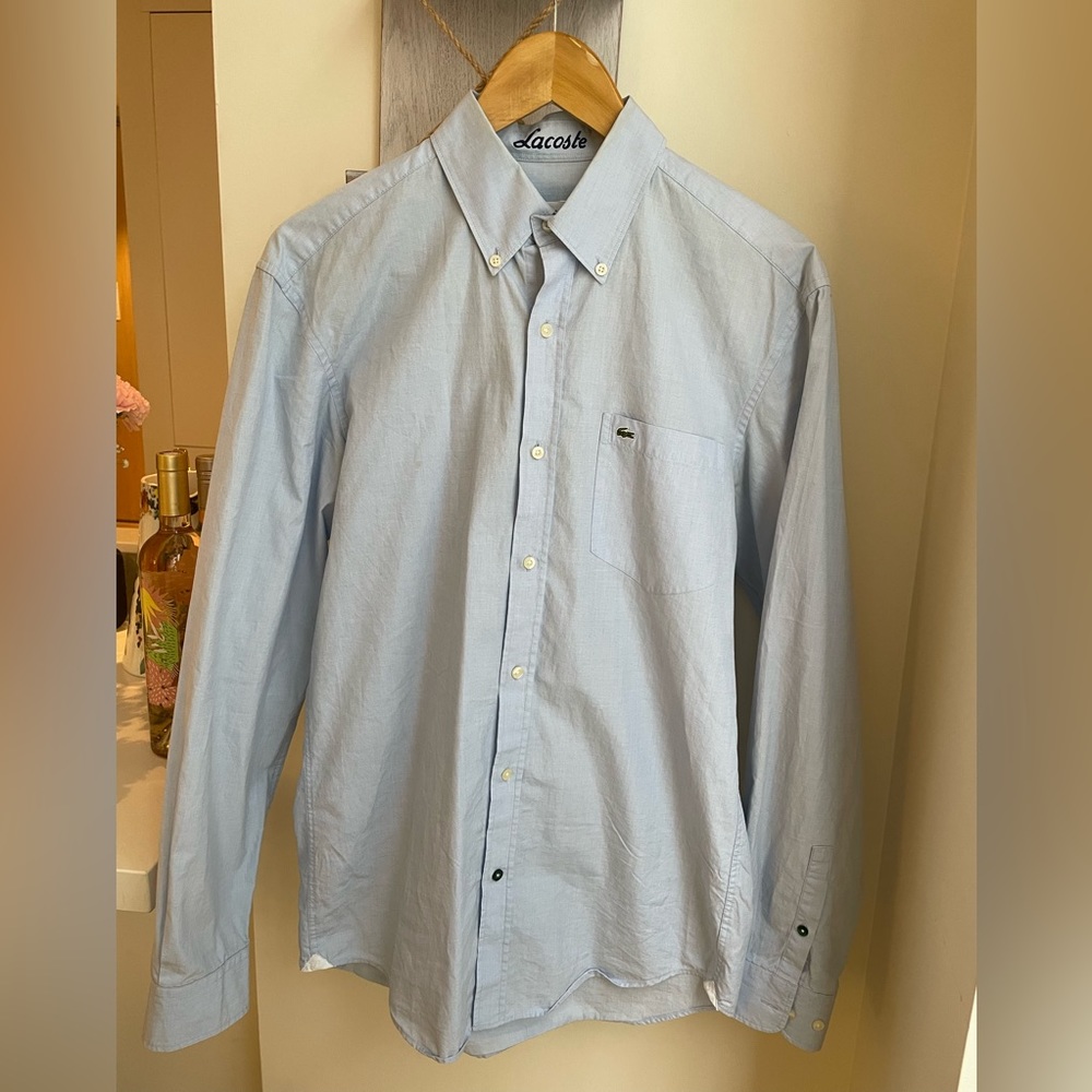 Baby Blue Lacoste Button Up Dress Shirt
